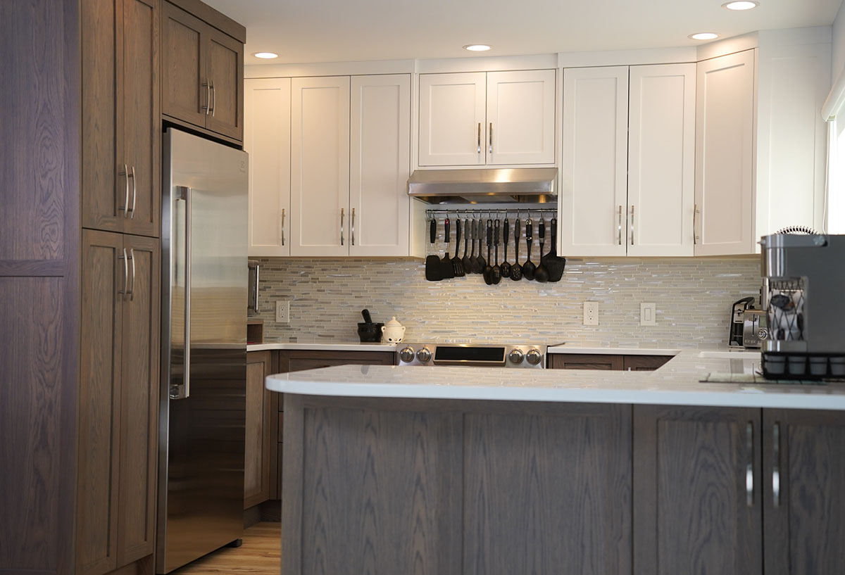 kitchen with custom cabinets